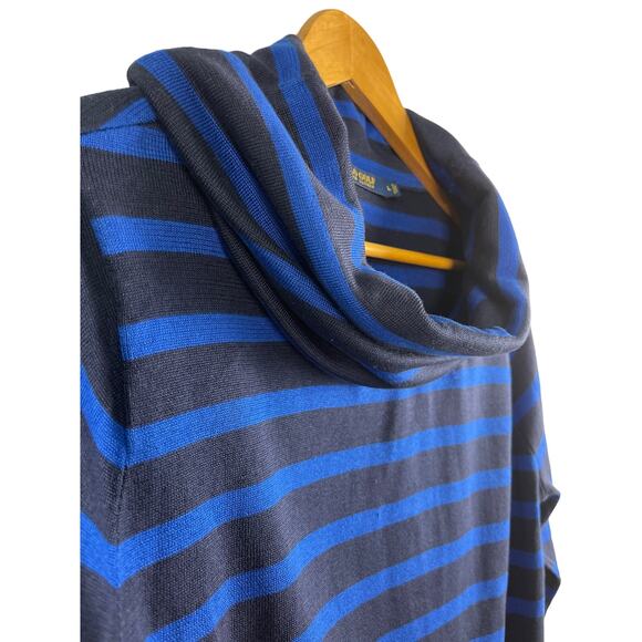Ralph Lauren Polo Golf Blue Stripes Long Sleeve Cowl Neck Sweater Size Large - Picture 6 of 9